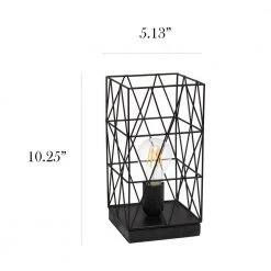10.25 in. Black Geometric Square Metal Table Lamp by Simple Designs -Simple Designs Online Shop black simple designs lamp bases lt1073 blk 4f 1000