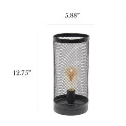 12.75 in. Black Mesh Cylindrical Steel Table Lamp by Simple Designs -Simple Designs Online Shop black simple designs table lamps lt1075 blk 4f 1000