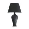19.5 in. Black Textured Stucco Curvy Ceramic Table Lamp by Simple Designs