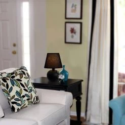 8.78 in. Black Mini Ceramic Globe Table Lamp (2-Pack) by Simple Designs -Simple Designs Online Shop black simple designs table lamps lt2008 blk 2pk 31 1000