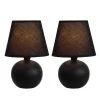 8.78 in. Black Mini Ceramic Globe Table Lamp (2-Pack) by Simple Designs