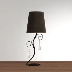 18.5 in. Twisted Vine Black Table Lamp with Brown Shade and Hanging Beads by Simple Designs -Simple Designs Online Shop black simple designs table lamps lt2010 bwn 31 1000