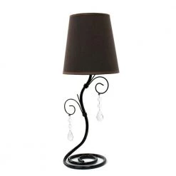18.5 in. Twisted Vine Black Table Lamp with Brown Shade and Hanging Beads by Simple Designs -Simple Designs Online Shop black simple designs table lamps lt2010 bwn 4f 1000