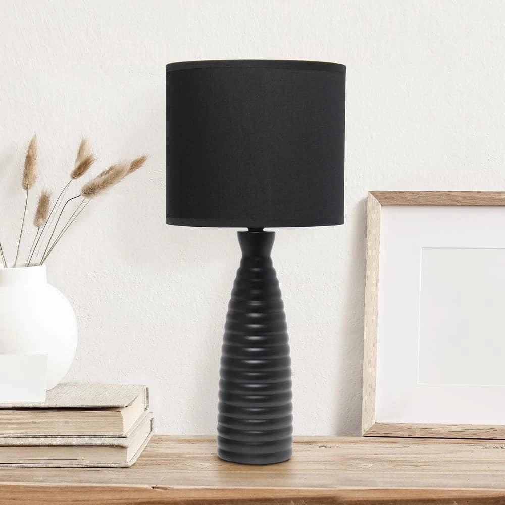 20.25 in. Black Alsace Bottle Table Lamp by Simple Designs 5 20.25 in. Black Alsace Bottle Table Lamp by Simple Designs - Image 5