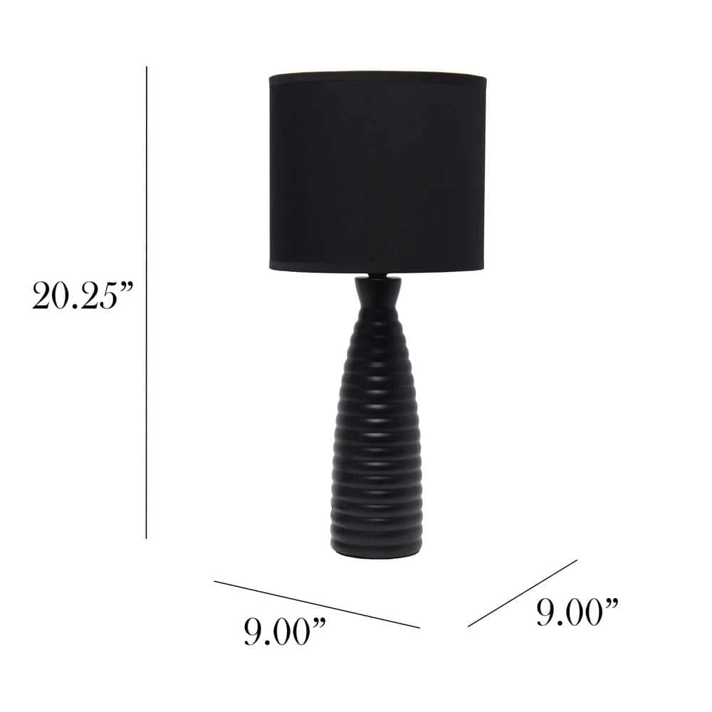 20.25 in. Black Alsace Bottle Table Lamp by Simple Designs 4 20.25 in. Black Alsace Bottle Table Lamp by Simple Designs - Image 4