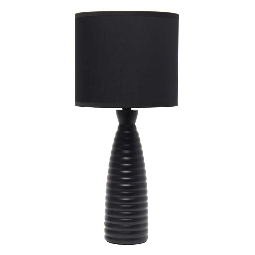 20.25 in. Black Alsace Bottle Table Lamp by Simple Designs 1 20.25 in. Black Alsace Bottle Table Lamp by Simple Designs