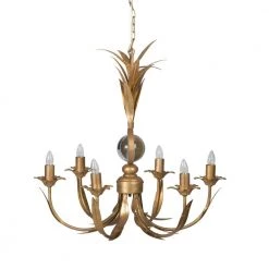 6-Light Brass Chandelier by A & B Home