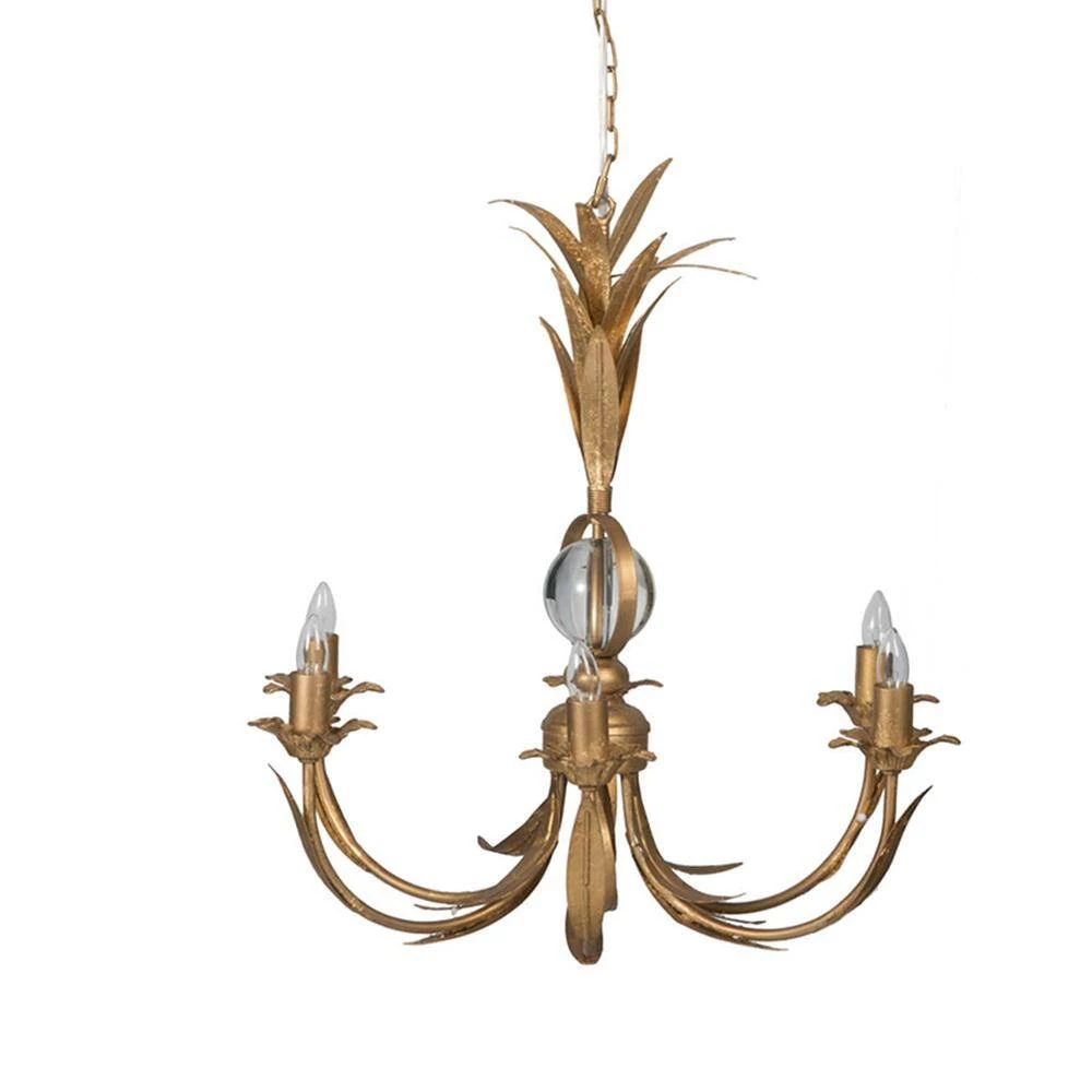 6-Light Brass Chandelier by A & B Home 2 6-Light Brass Chandelier by A & B Home - Image 2