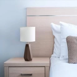 17.5 in. Brown Ceramic Prism Table Lamp by Simple Designs -Simple Designs Online Shop brown simple designs table lamps lt2082 bwn 31 1000