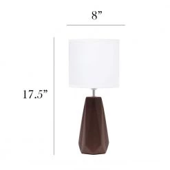 17.5 in. Brown Ceramic Prism Table Lamp by Simple Designs -Simple Designs Online Shop brown simple designs table lamps lt2082 bwn 4f 1000
