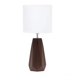 17.5 in. Brown Ceramic Prism Table Lamp by Simple Designs