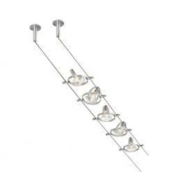 Tiella 20 ft. 5-Light Brushed Nickel Cable Track Lighting Kit with Pivoting Heads and 100-Watt Transformer by LBL Lighting