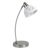 20.28 in. Brushed Nickel Desk Lamp with White Porcelain Flower Shade by Simple Designs