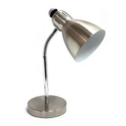 15.75 in. Semi-Flexible Brushed Nickel Desk Lamp by Simple Designs