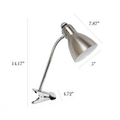 17.5 in. Clip Light Brushed Nickel Desk Lamp by Simple Designs 6 17.5 in. Clip Light Brushed Nickel Desk Lamp by Simple Designs -Simple Designs Online Shop brushed nickel simple designs desk lamps ld2016 bsn 4f 1000