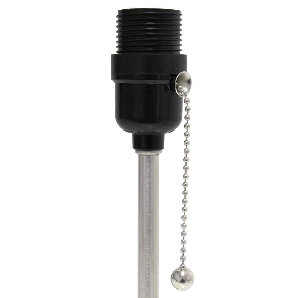 14.25 in. Brushed Nickel Petite Stick Lamp with USB Charging Port and White Fabric Shade by Simple Designs 5 14.25 in. Brushed Nickel Petite Stick Lamp with USB Charging Port and White Fabric Shade by Simple Designs - Image 5