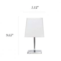9.7 in. Chrome Mini Table Lamp with White Squared Empire Fabric Shade by Simple Designs 10 9.7 in. Chrome Mini Table Lamp with White Squared Empire Fabric Shade by Simple Designs -Simple Designs Online Shop chrome simple designs table lamps lt2062 wht 4f 1000