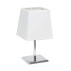 9.7 in. Chrome Mini Table Lamp with White Squared Empire Fabric Shade by Simple Designs