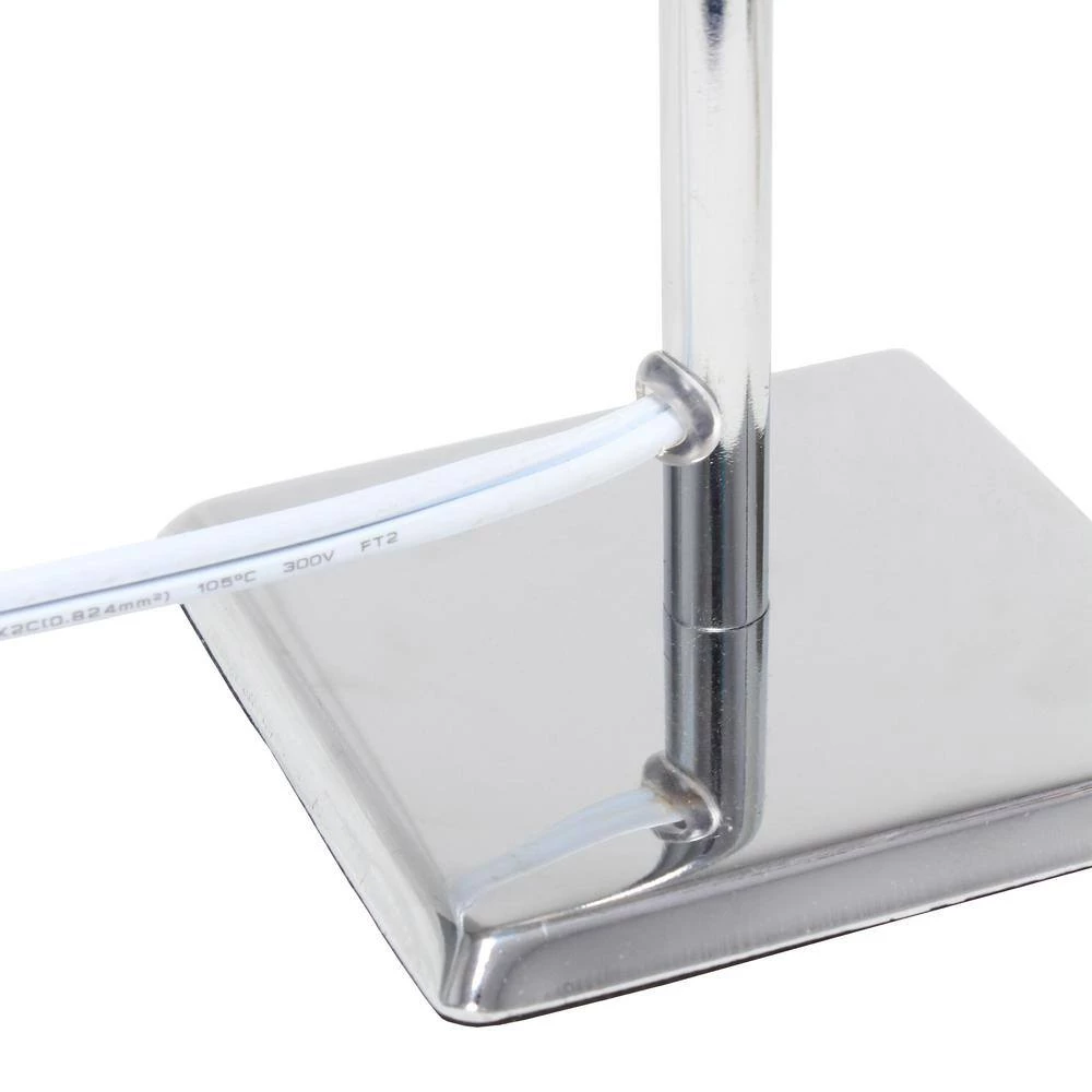 9.7 in. Chrome Mini Table Lamp with White Squared Empire Fabric Shade by Simple Designs 6 9.7 in. Chrome Mini Table Lamp with White Squared Empire Fabric Shade by Simple Designs - Image 6