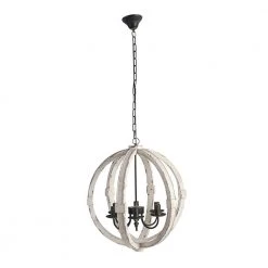 Calder 6-Light Distressed White Chandelier by A & B Home