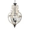 4-Light Distressed White and Black Chandelier by A & B Home