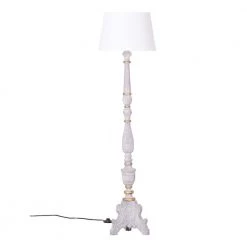 60 in. Distressed White Gold Floor Lamp by A & B Home