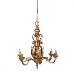 Classic Vintage 6-Light Gold Chandelier by A & B Home