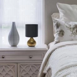 9.25 in. Gold and Black Hammered Drip Mini Table Lamp by Simple Designs -Simple Designs Online Shop gold and black simple designs table lamps lt2073 gdb 31 1000