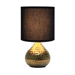 9.25 in. Gold and Black Hammered Drip Mini Table Lamp by Simple Designs -Simple Designs Online Shop gold and black simple designs table lamps lt2073 gdb c3 1000