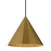 Astora 11.9 in . W 1-Light Satin Gold Modern Metal Faceted Cone Pendant with 6 Feet of Adjustable Bronze Cloth Cord by LBL Lighting