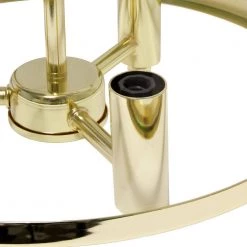 13 in. Gold 3-Light Semi Flushmount Industrial Farmhouse Glass and Metallic Accented by Simple Designs -Simple Designs Online Shop gold simple designs flush mount lights lhm 1000 gl 44 1000