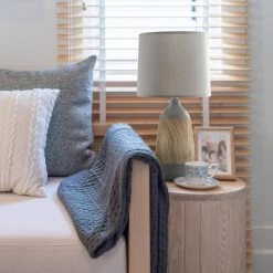 18.5 in. Light Wood and Gray Ceramic Oblong Table Lamp by Simple Designs -Simple Designs Online Shop gray light wood simple designs table lamps lt1117 gry 31 1000