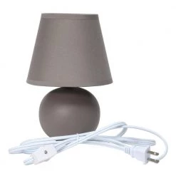 8.6 in. Mini Ceramic Globe Gray Table Lamp by Simple Designs -Simple Designs Online Shop gray simple designs table lamps lt2008 gry 1f 1000