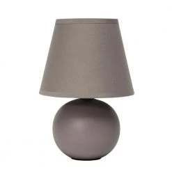 8.6 in. Mini Ceramic Globe Gray Table Lamp by Simple Designs
