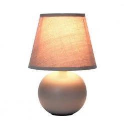 8.6 in. Mini Ceramic Globe Gray Table Lamp by Simple Designs -Simple Designs Online Shop gray simple designs table lamps lt2008 gry c3 1000
