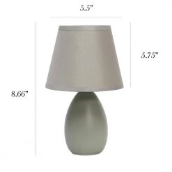 9.45 in. 1-Light Mini Gray Egg Oval Ceramic Table Lamp (2-Pack) by Simple Designs -Simple Designs Online Shop gray simple designs table lamps lt2009 gry 2pk 4f 1000