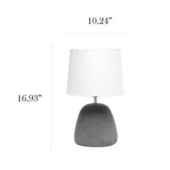 16.5 in. Gray Round Concrete Table Lamp with White Shade by Simple Designs 9 16.5 in. Gray Round Concrete Table Lamp with White Shade by Simple Designs -Simple Designs Online Shop gray simple designs table lamps lt2058 wht 4f 1000