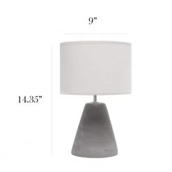 14.2 in. Gray Pinnacle Concrete Table Lamp with Gray Shade by Simple Designs 9 14.2 in. Gray Pinnacle Concrete Table Lamp with Gray Shade by Simple Designs -Simple Designs Online Shop gray simple designs table lamps lt2059 gry 4f 1000