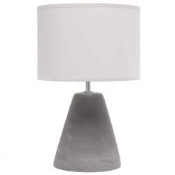 14.2 in. Gray Pinnacle Concrete Table Lamp with Gray Shade by Simple Designs
