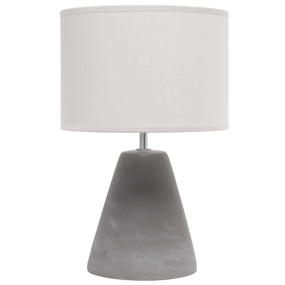 14.2 in. Gray Pinnacle Concrete Table Lamp with Gray Shade by Simple Designs 1 14.2 in. Gray Pinnacle Concrete Table Lamp with Gray Shade by Simple Designs