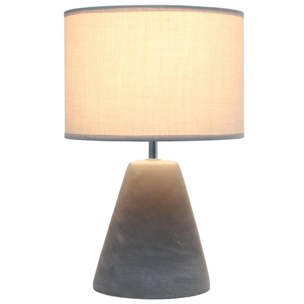 14.2 in. Gray Pinnacle Concrete Table Lamp with Gray Shade by Simple Designs 2 14.2 in. Gray Pinnacle Concrete Table Lamp with Gray Shade by Simple Designs - Image 2