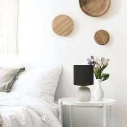 10.6 in. Gray Geometric Concrete Lamp with Black Shade by Simple Designs -Simple Designs Online Shop gray simple designs table lamps lt2060 blk 31 1000