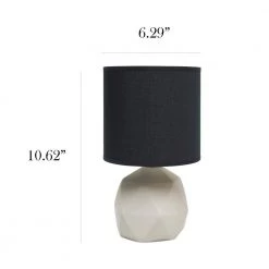 10.6 in. Gray Geometric Concrete Lamp with Black Shade by Simple Designs -Simple Designs Online Shop gray simple designs table lamps lt2060 blk 4f 1000