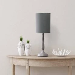 22.75 in. Gray Wash Traditional Candlestick Table Lamp by Simple Designs -Simple Designs Online Shop gray wash simple designs table lamps lt2075 gry 1f 1000