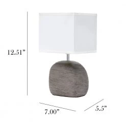 12.51 in. Grayish Brown Bedrock Ceramic Table Lamp by Simple Designs -Simple Designs Online Shop grayish brown simple designs table lamps lt1115 bwn 4f 1000