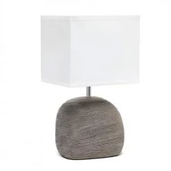 12.51 in. Grayish Brown Bedrock Ceramic Table Lamp by Simple Designs