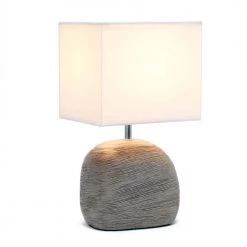 12.51 in. Grayish Brown Bedrock Ceramic Table Lamp by Simple Designs -Simple Designs Online Shop grayish brown simple designs table lamps lt1115 bwn c3 1000