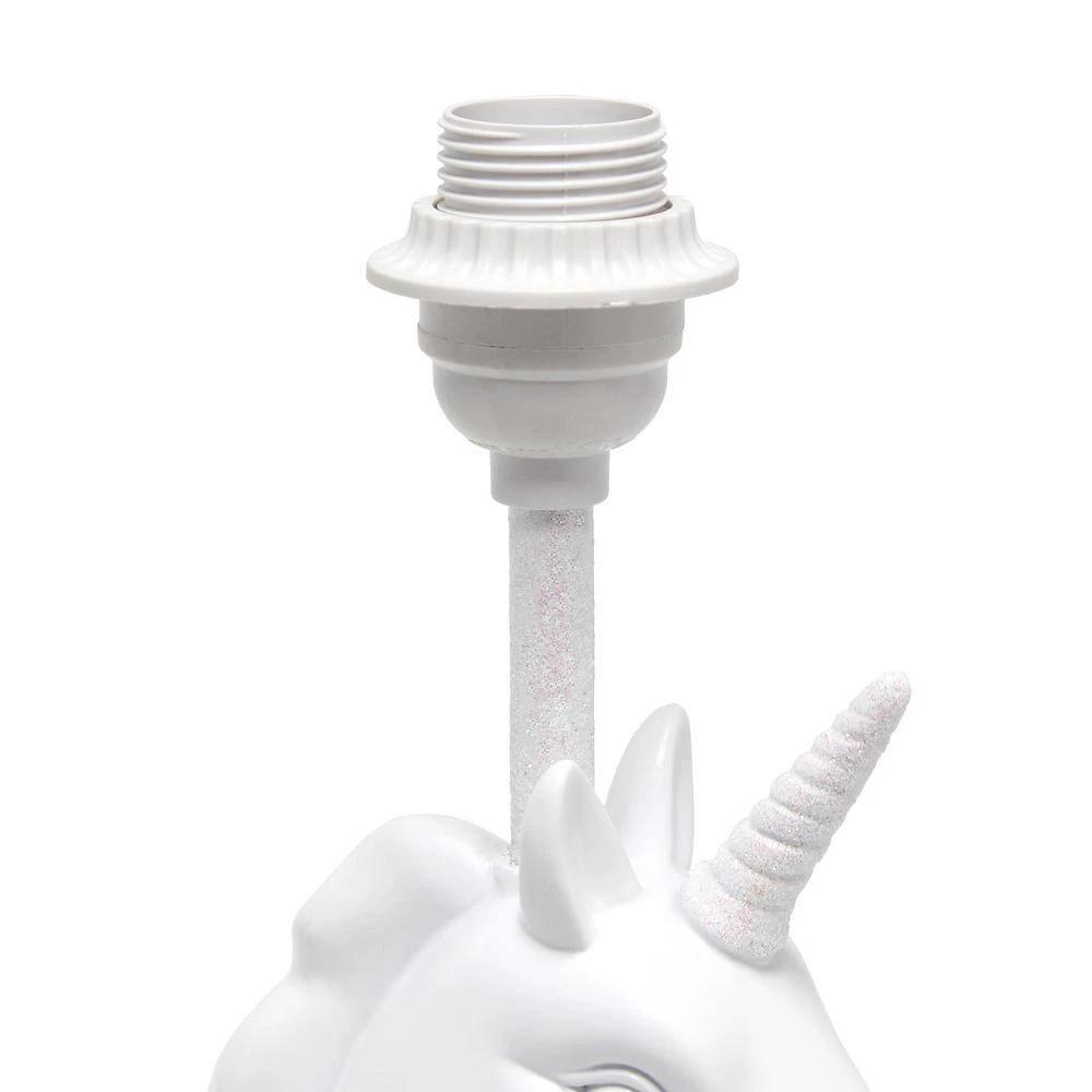 16 in. Sparkling Iridescent and White Unicorn Table Lamp by Simple Designs 5 16 in. Sparkling Iridescent and White Unicorn Table Lamp by Simple Designs - Image 5