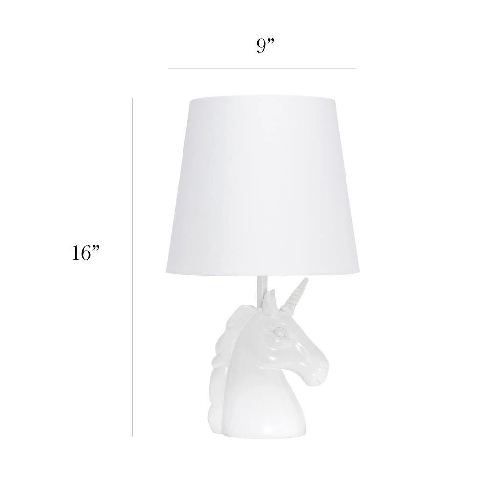 16 in. Sparkling Iridescent and White Unicorn Table Lamp by Simple Designs 3 16 in. Sparkling Iridescent and White Unicorn Table Lamp by Simple Designs - Image 3