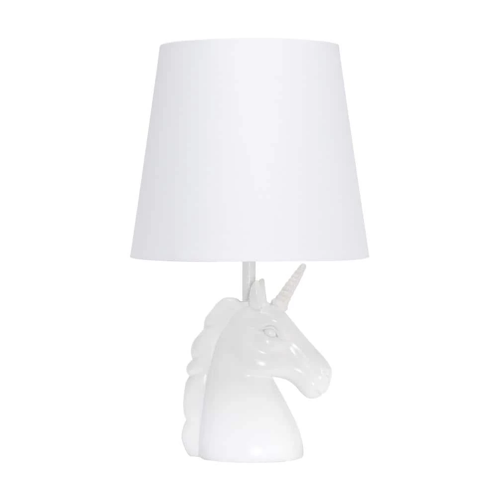16 in. Sparkling Iridescent and White Unicorn Table Lamp by Simple Designs 1 16 in. Sparkling Iridescent and White Unicorn Table Lamp by Simple Designs